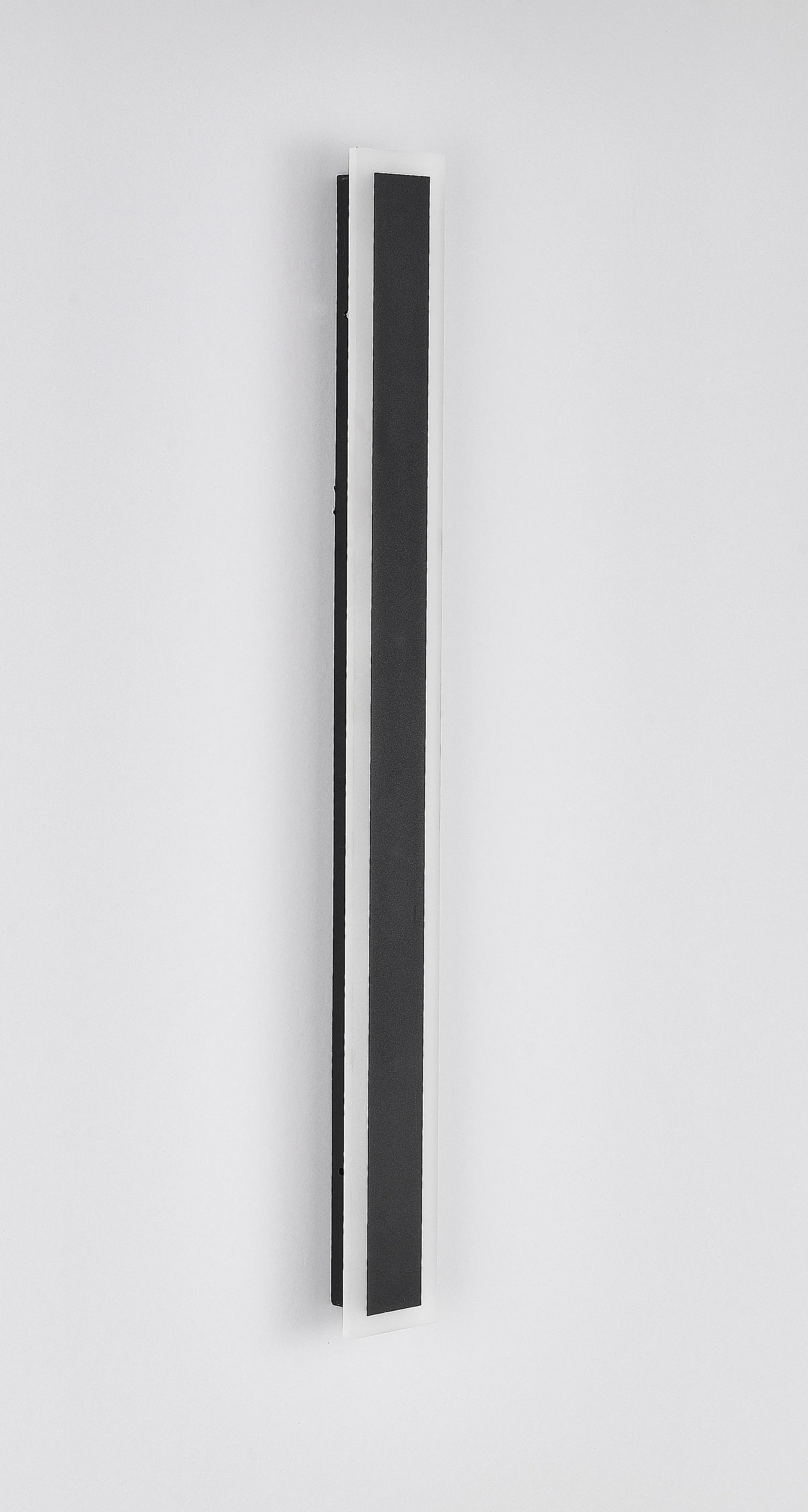 Black Outdoor Wall Light Linear Edge Metal & Acrylic Led