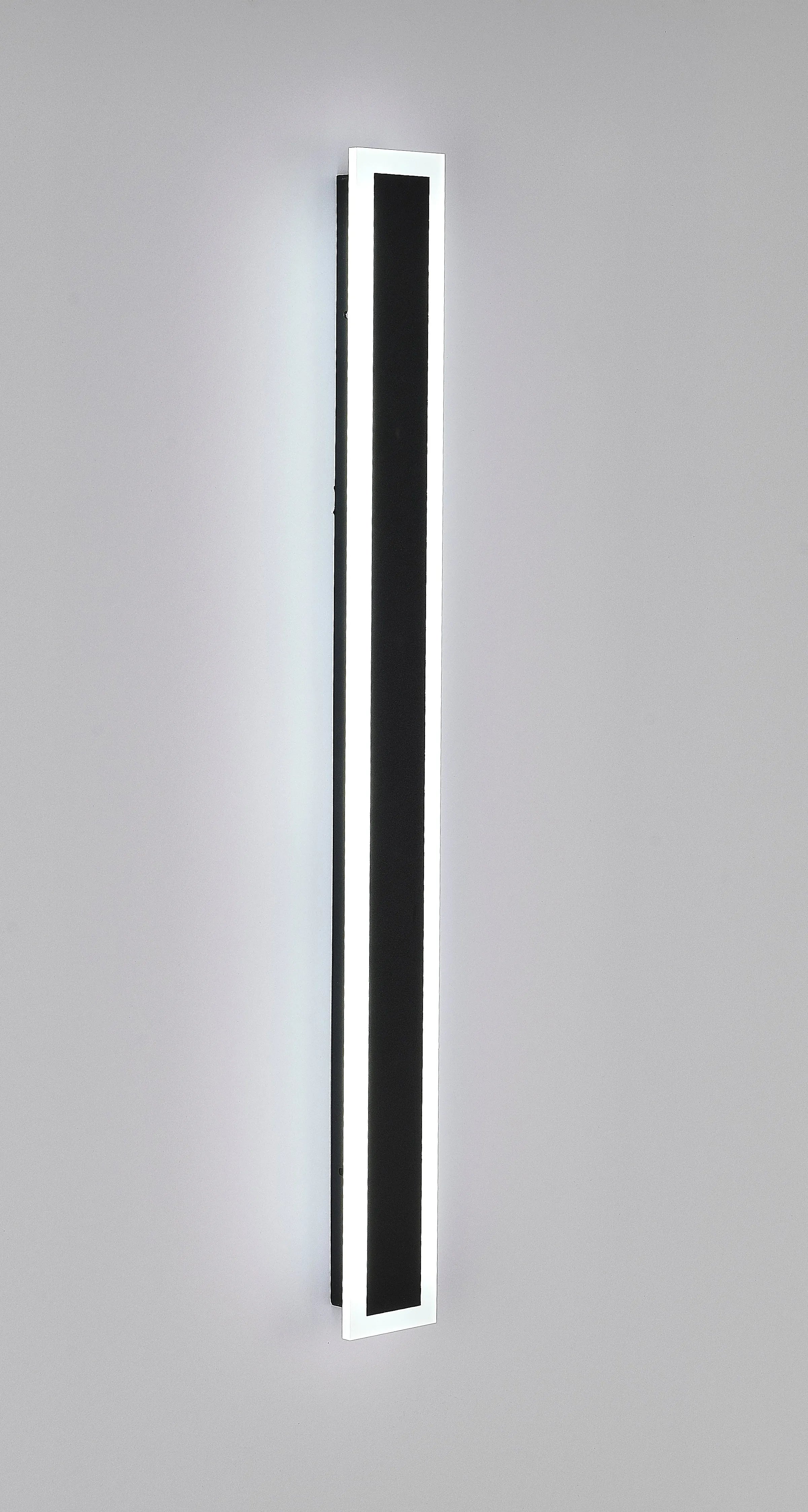 Black Outdoor Wall Light Linear Edge Metal & Acrylic Led