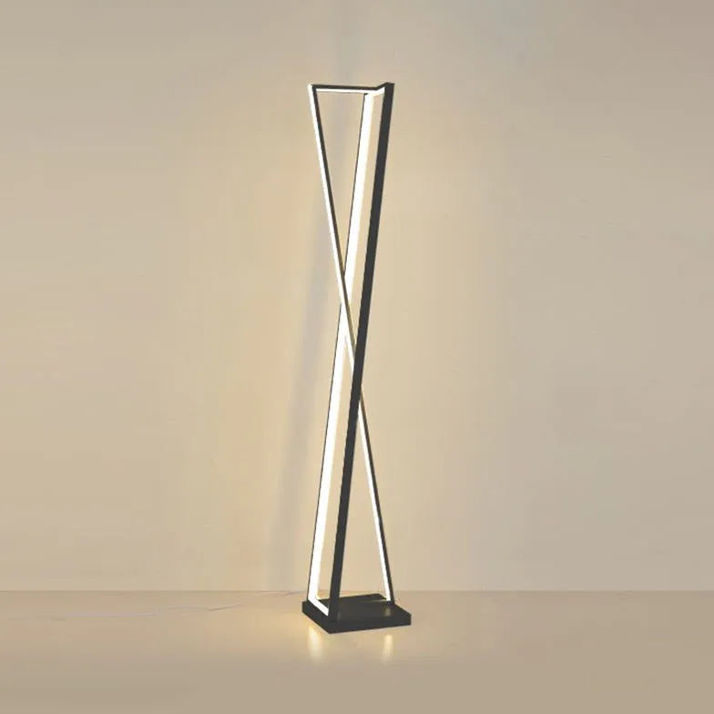 Black Floor Lamp For Kitchen Linear Edge Metal Plug