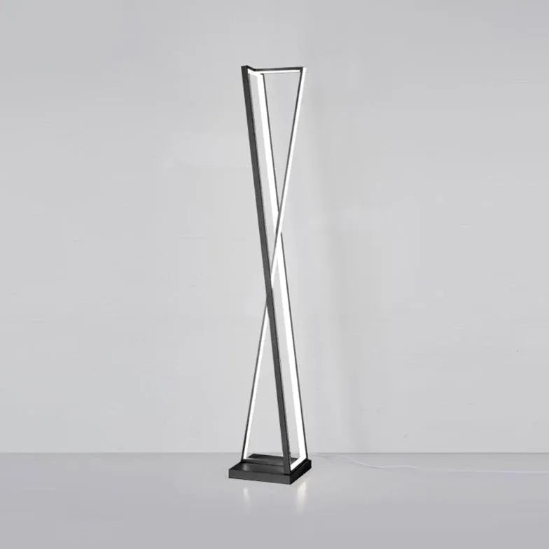 Black Floor Lamp For Kitchen Linear Edge Metal Plug