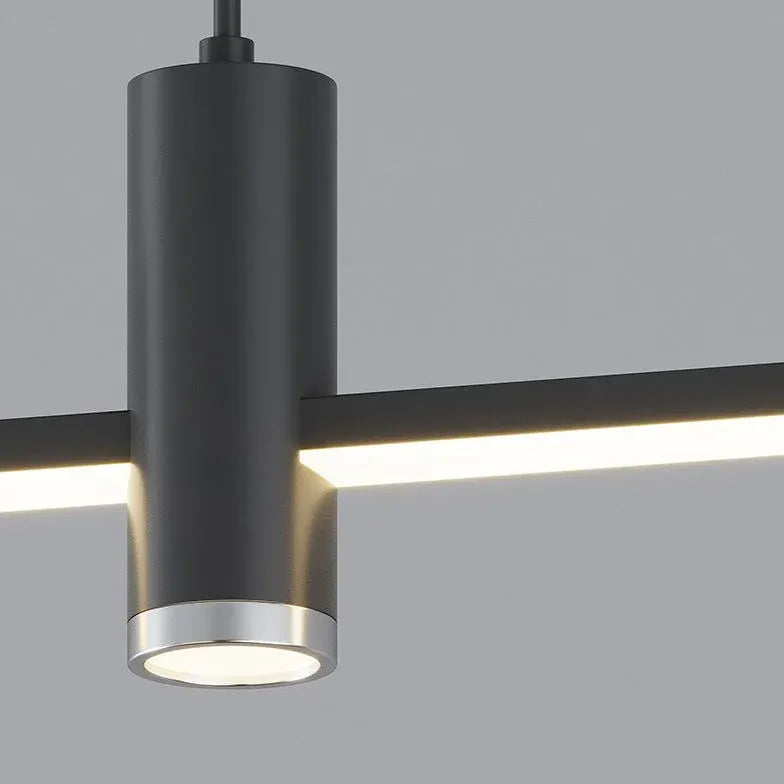 Black Statement Pendant Light For Kitchen Linear Edge Metal Ip20 Warm White