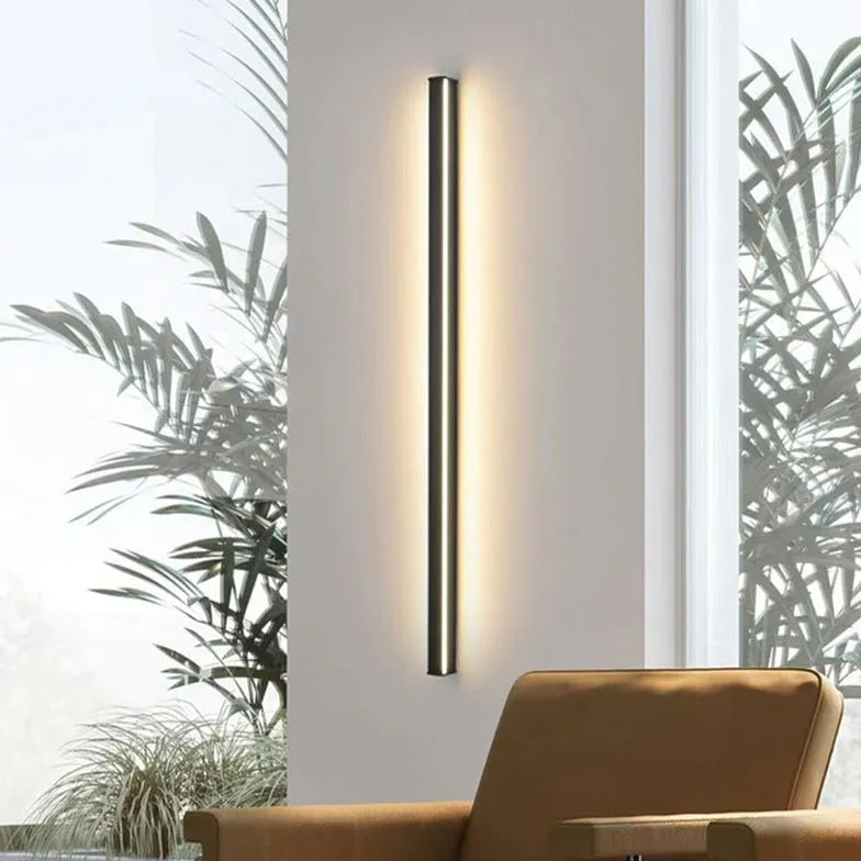 Black Flush Wall Light For Bedroom Edge Metal & Acrylic Ip44 Led