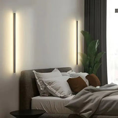 Black Flush Wall Light For Bedroom Edge Metal & Acrylic Ip44 Led