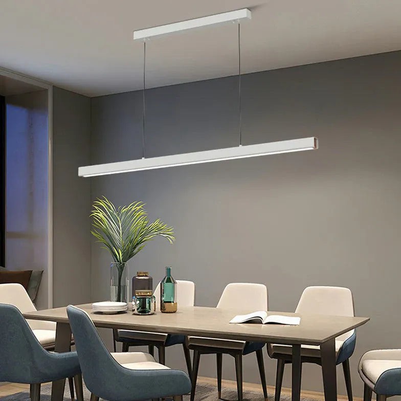 Black Bar Pendant Light Linear Edge Metal Led Dimmable Ip20