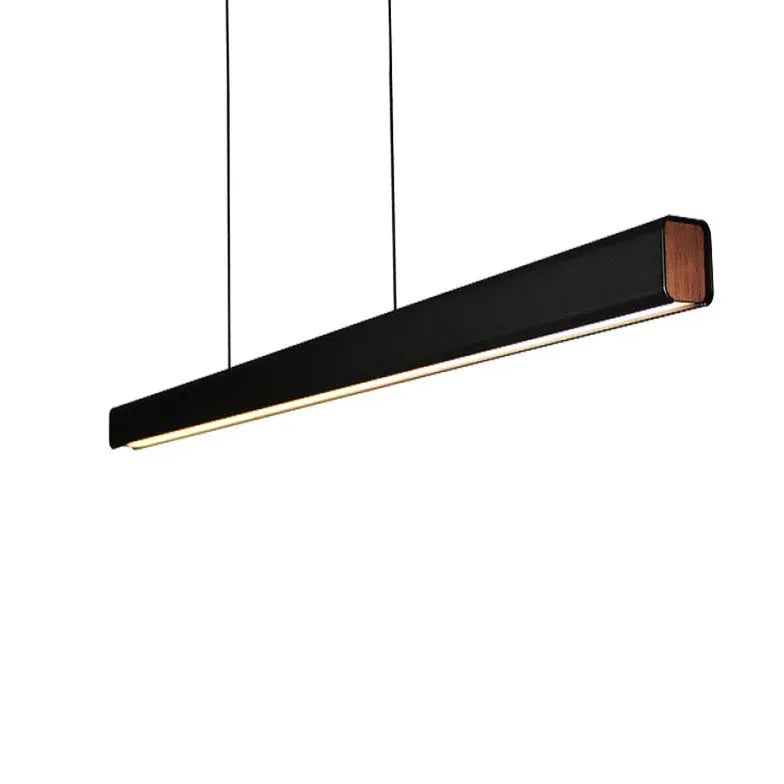 Black Bar Pendant Light Linear Edge Metal Led Dimmable Ip20