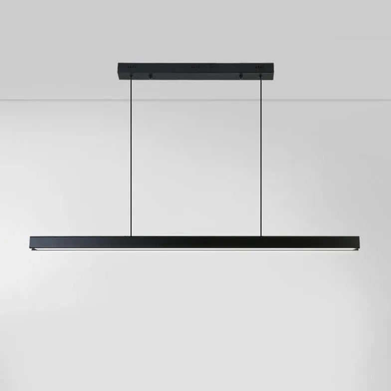 Black Bar Pendant Light Linear Edge Metal Led Dimmable Ip20