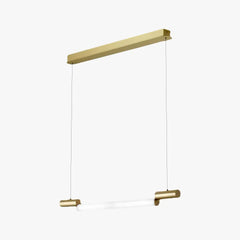 Gold Bar Pendant Light For Study Room Linear Edge Aluminium Led Warm White Ip20