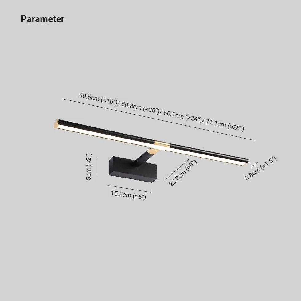 Mirror Light For Bathroom Linear Edge Metal Led