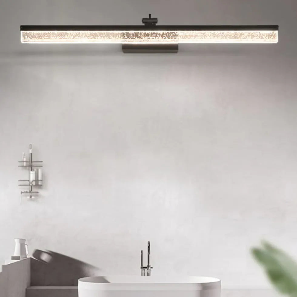 Black Mirror Light For Bathroom Linear Edge Metal Led Ip44 Dimmable