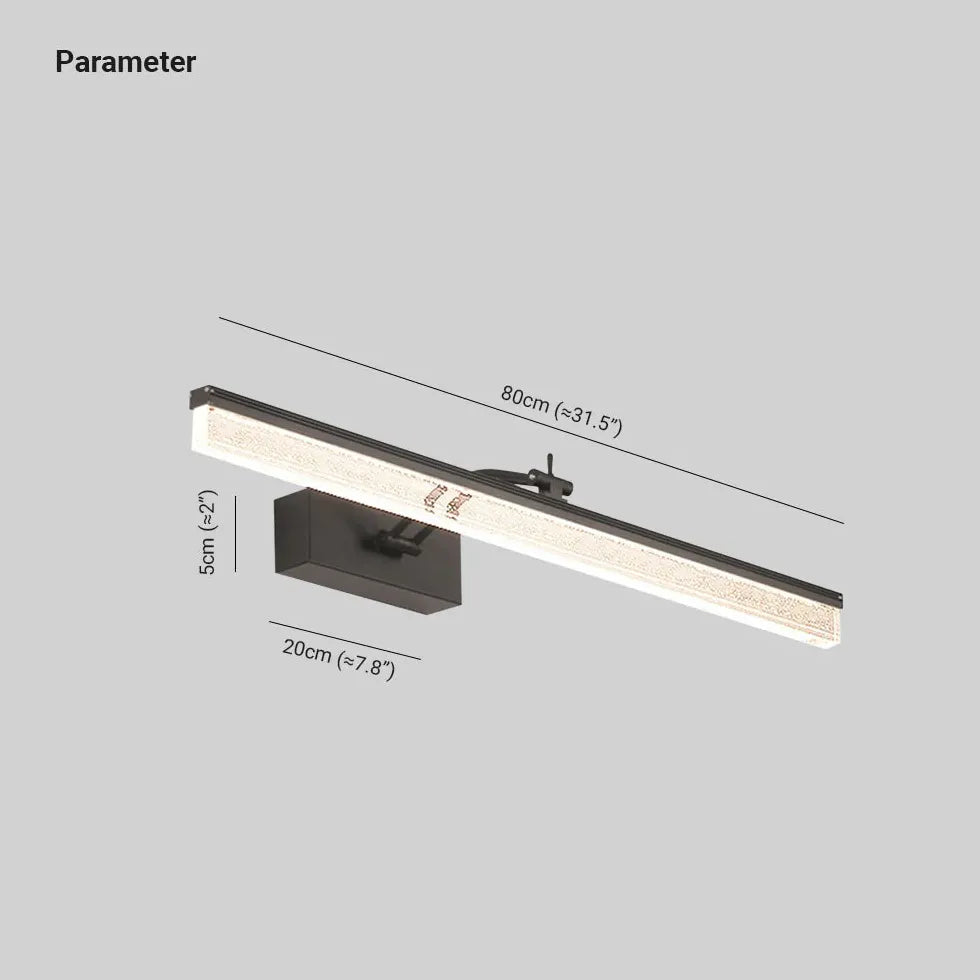 Black Mirror Light For Bathroom Linear Edge Metal Led Ip44 Dimmable