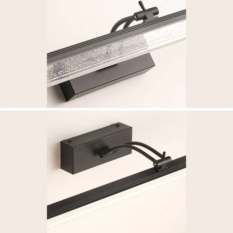 Black Mirror Light For Bathroom Linear Edge Metal Led Ip44 Dimmable