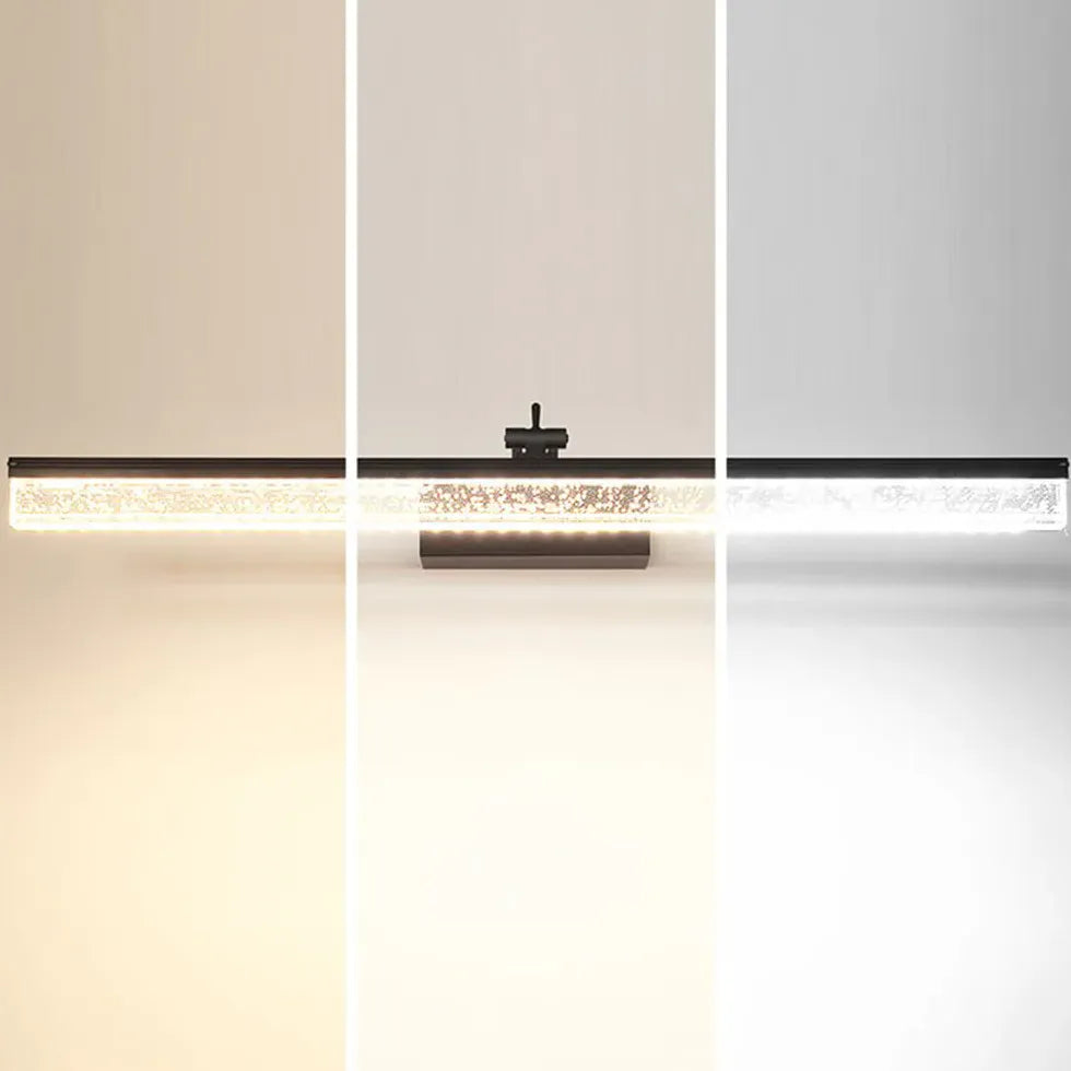 Black Mirror Light For Bathroom Linear Edge Metal Led Ip44 Dimmable