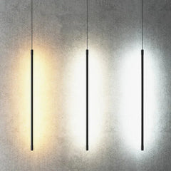 Black Bedside Pendant Light For Bedroom Linear Edge Metal Led Plug Ip20 Warm White