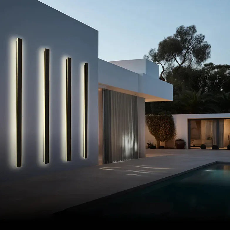 Outdoor Wall Light Linear Edge Acrylic Led Warm White Ip65