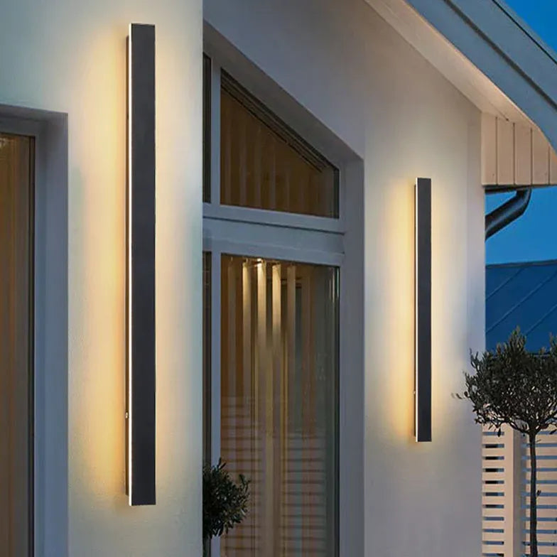 Outdoor Wall Light Linear Edge Acrylic Led Warm White Ip65