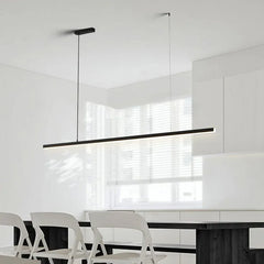 Black Bar Pendant Light For Dining Room Linear Edge Metal