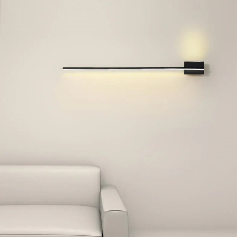 Black Mirror Light For Bathroom Linear Edge Metal & Acrylic