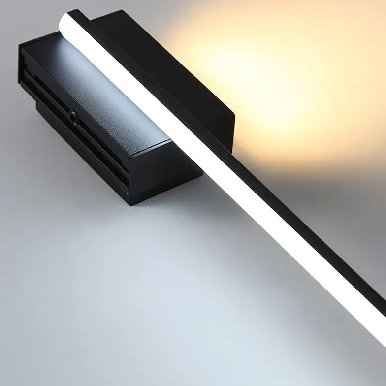 Black Mirror Light For Bathroom Linear Edge Metal & Acrylic