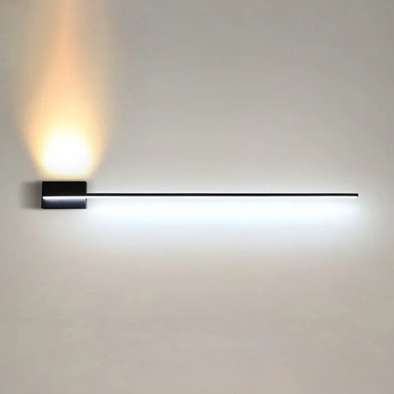 Black Mirror Light For Bathroom Linear Edge Metal & Acrylic