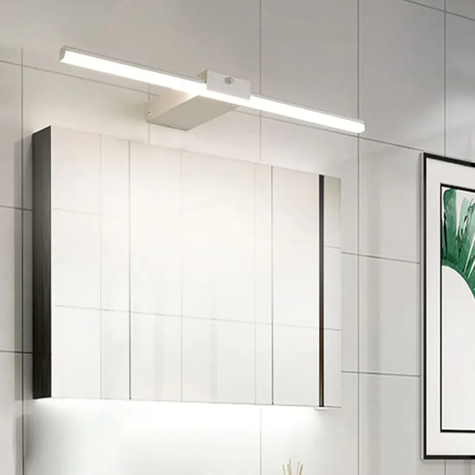 Black Mirror Light For Bathroom Linear Edge Metal Ip44