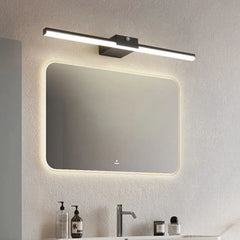 Black Mirror Light For Bathroom Linear Edge Metal Ip44