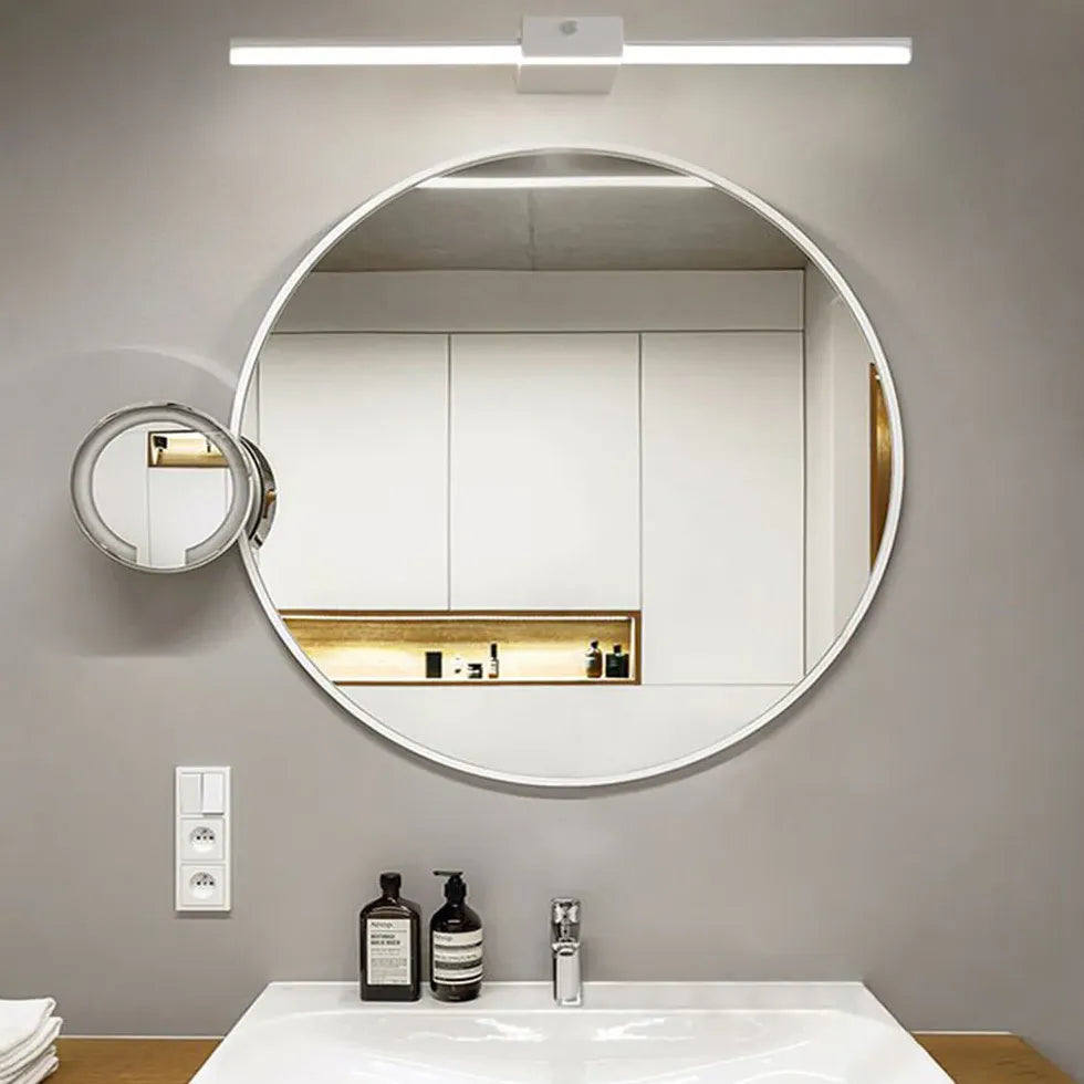 Black Mirror Light For Bathroom Linear Edge Metal Ip44