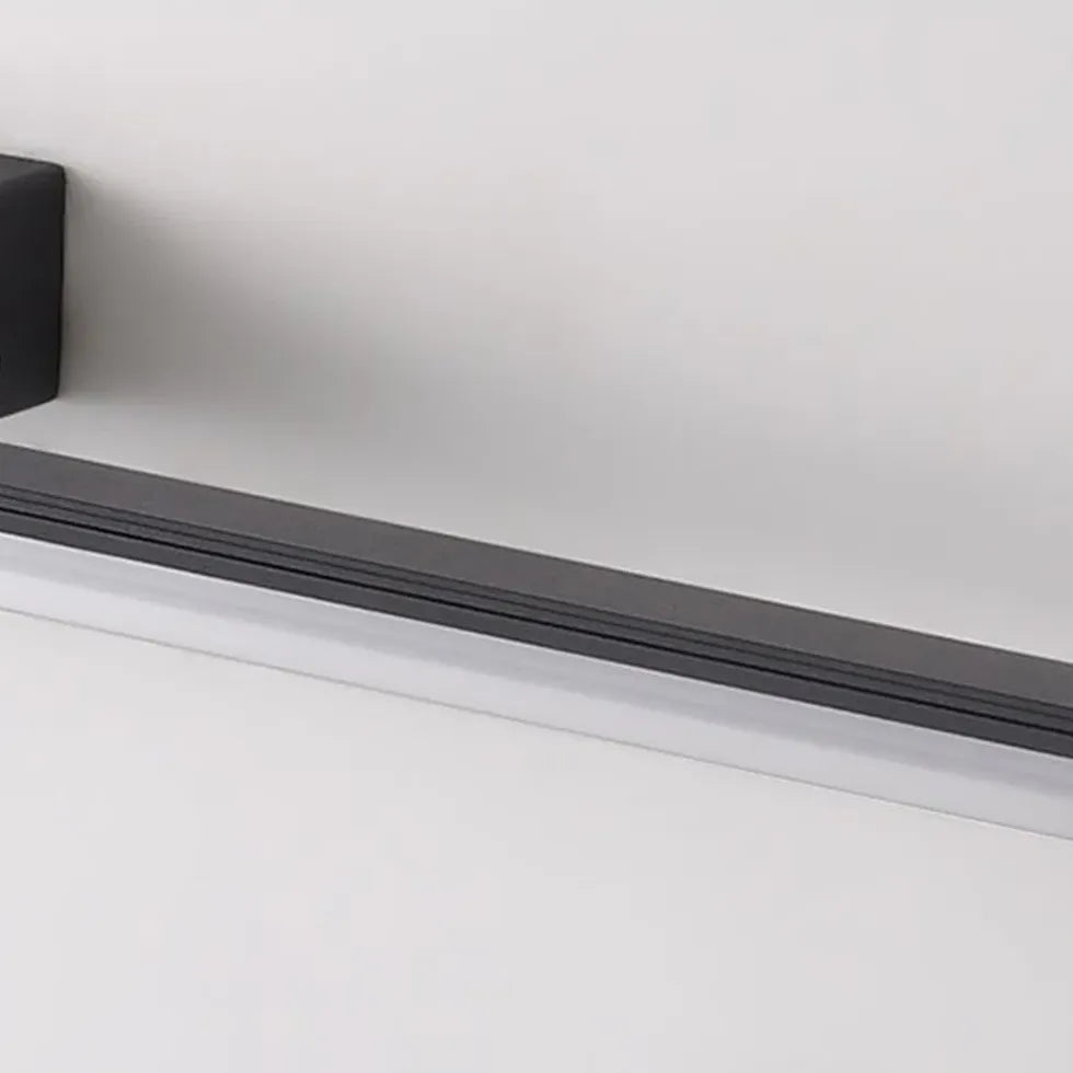 Black Mirror Light For Bathroom Linear Edge Metal Ip44