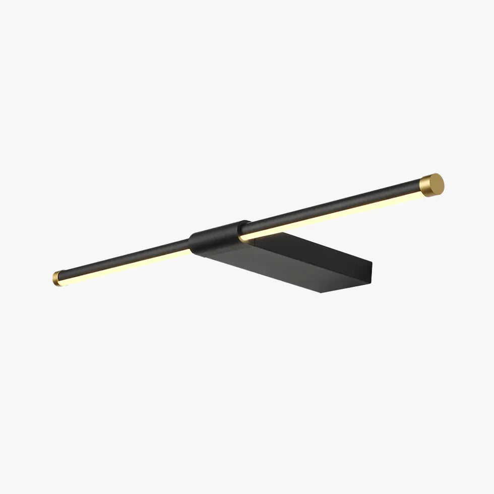 Black Mirror Light For Bathroom Linear Edge Metal & Pc Led Ip44