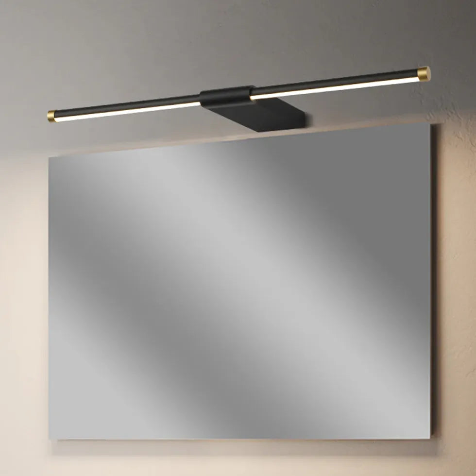 Black Mirror Light For Bathroom Linear Edge Metal & Pc Led Ip44