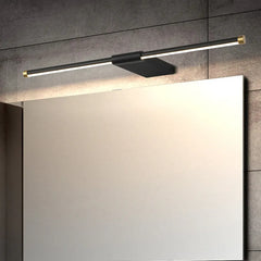 Black Mirror Light For Bathroom Linear Edge Metal & Pc Led Ip44