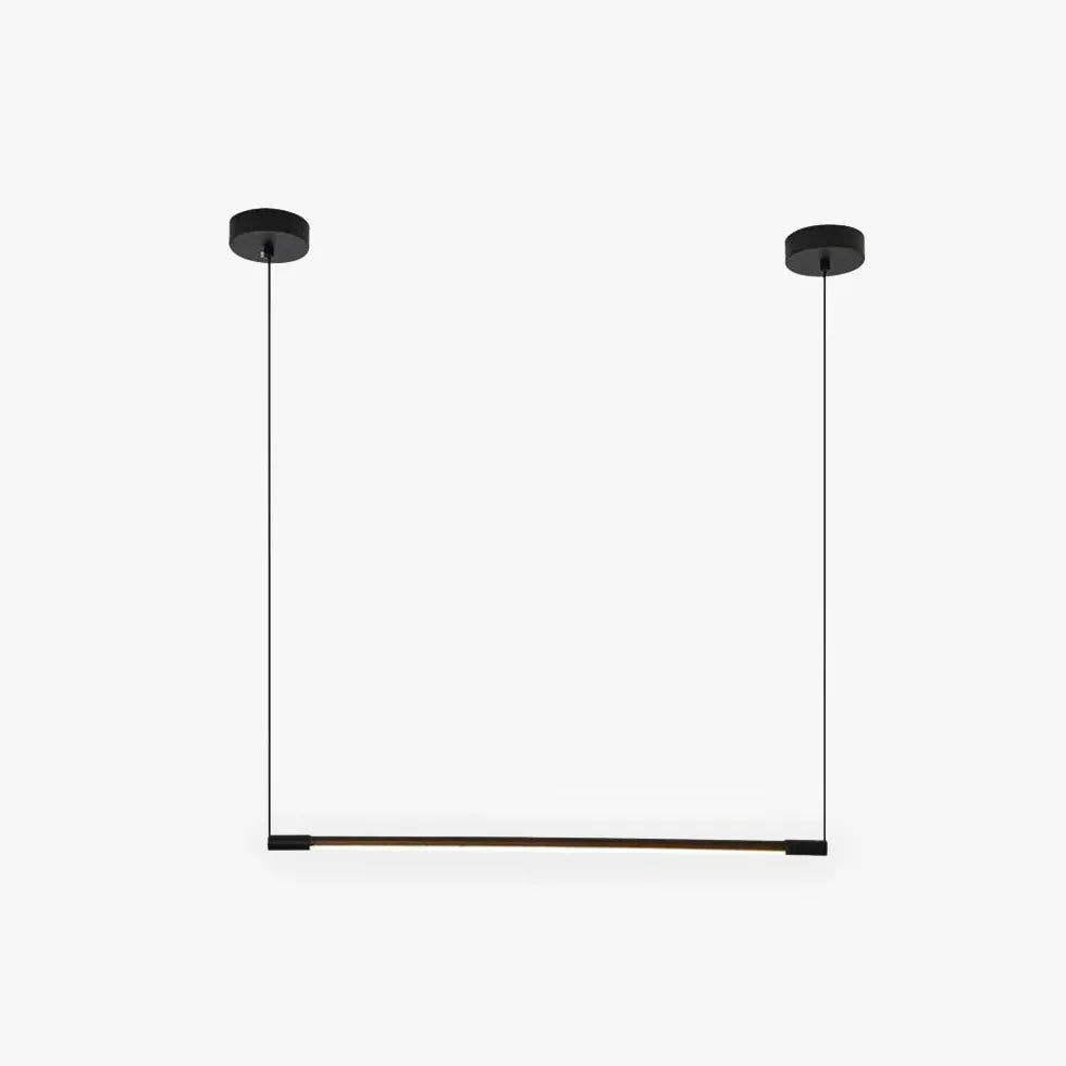 Black Bar Pendant Light For Bedroom Linear Edge Metal & Acrylic Warm White