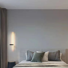 Flush Wall Light For Bedroom Linear Edge Metal Led Warm White