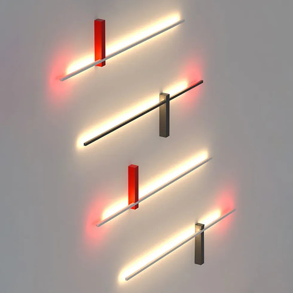 Flush Wall Light For Bedroom Linear Edge Metal Led Warm White