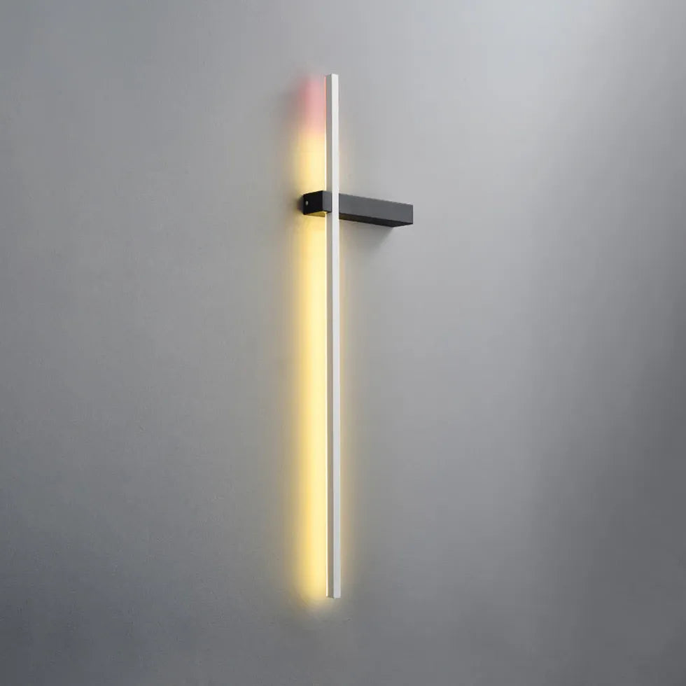 Flush Wall Light For Bedroom Linear Edge Metal Led Warm White