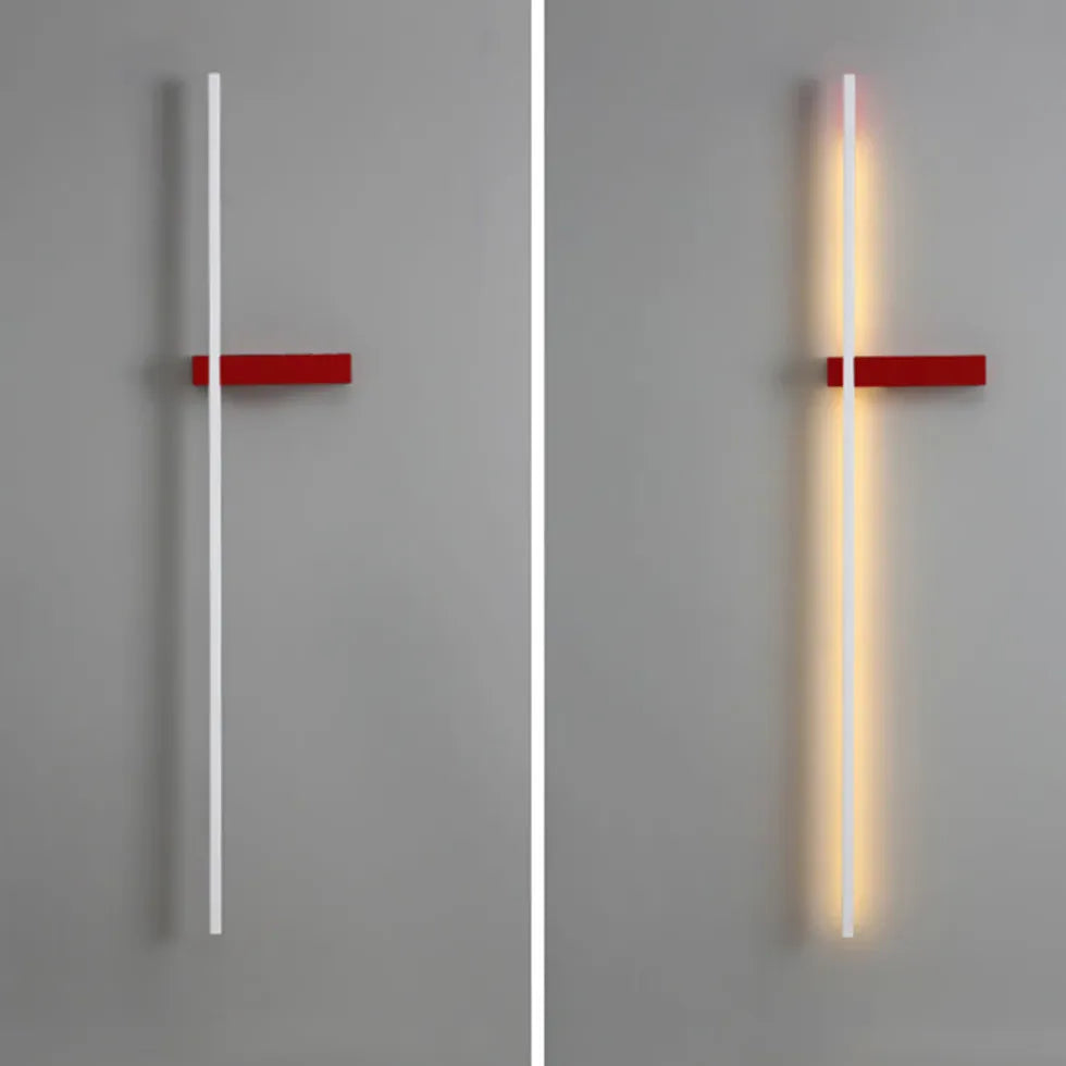 Flush Wall Light For Bedroom Linear Edge Metal Led Warm White