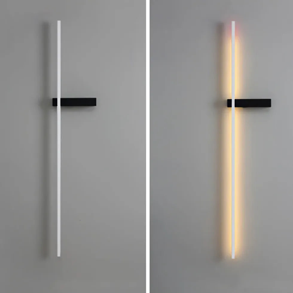 Flush Wall Light For Bedroom Linear Edge Metal Led Warm White