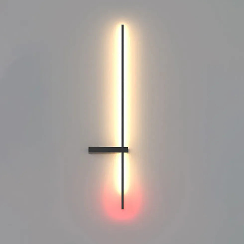 Flush Wall Light For Bedroom Linear Edge Metal Led Warm White