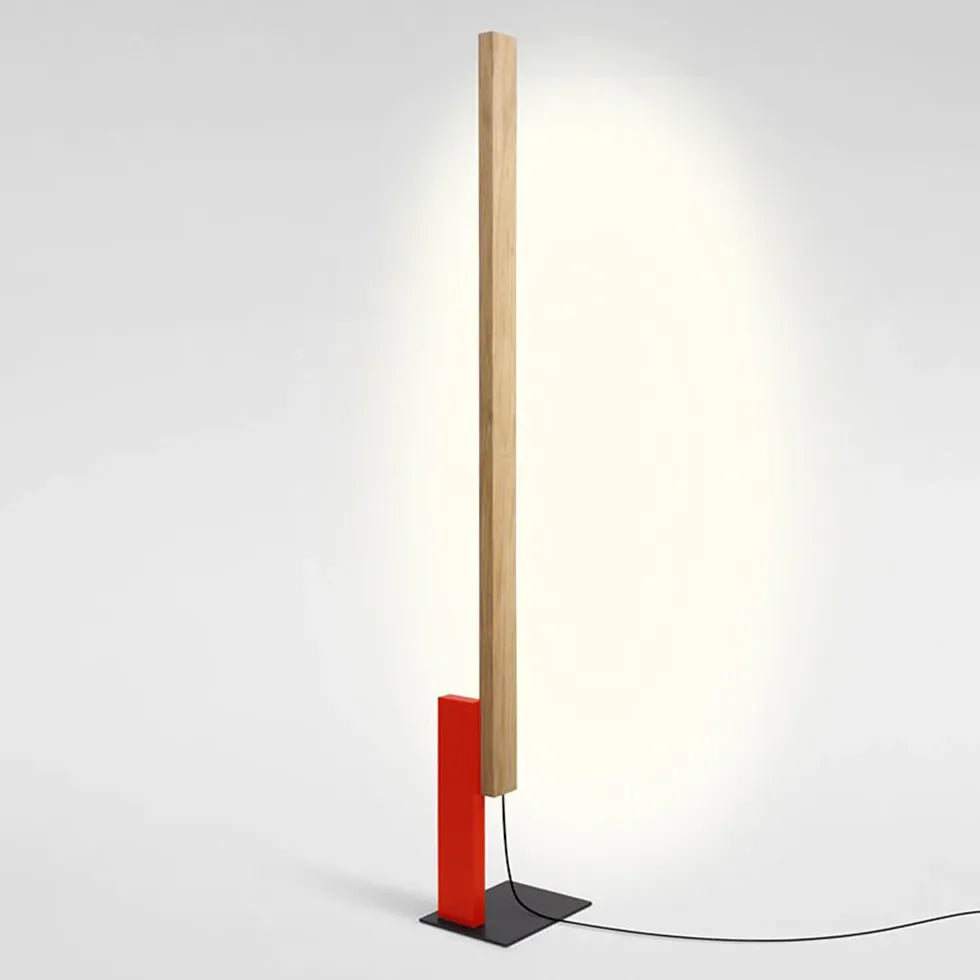 Floor Lamp For Children's Room Linear Edge Wood Ip20 Plug