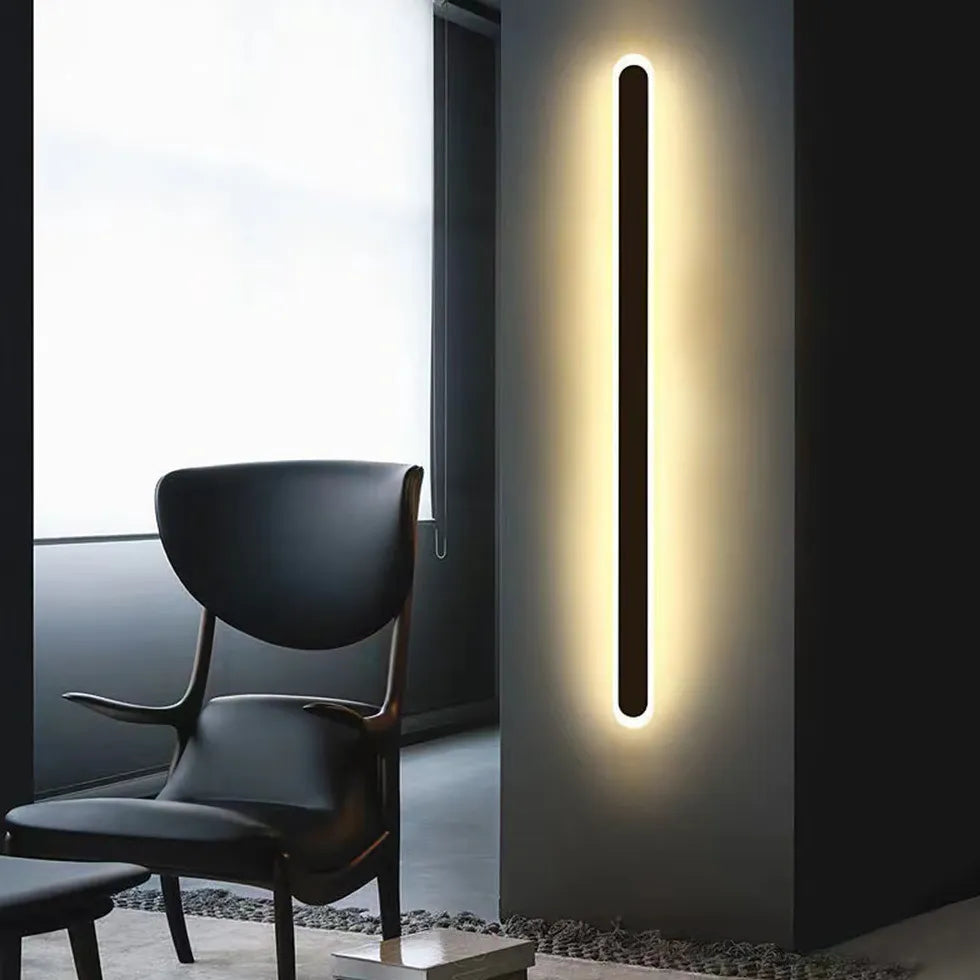 Outdoor Wall Light For Kitchen Linear Edge Metal & Acrylic Led Ip65 Dimmable