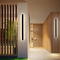 Outdoor Wall Light For Kitchen Linear Edge Metal & Acrylic Led Ip65 Dimmable