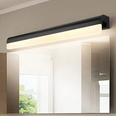 Black Mirror Light For Bathroom Edge Metal Warm White Ip44