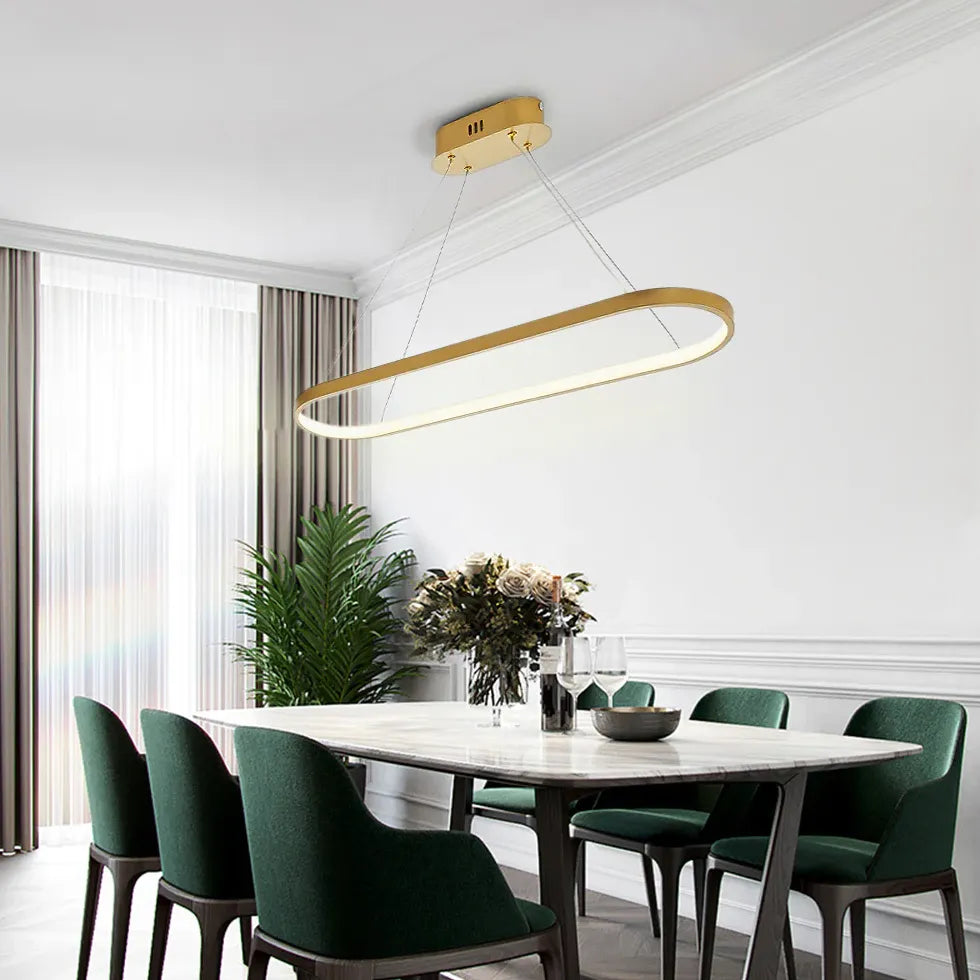 Bar Pendant Light Oval Edge Metal Ip20