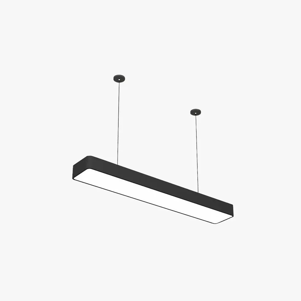 Black Pendant Light For Study Room Rectangular Edge Acrylic Led