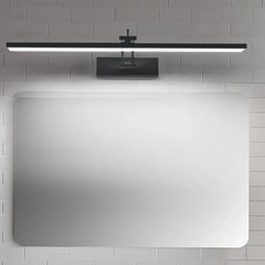 Black Mirror Light For Bathroom Rectangular Edge Metal & Pc Led Ip44 Warm White