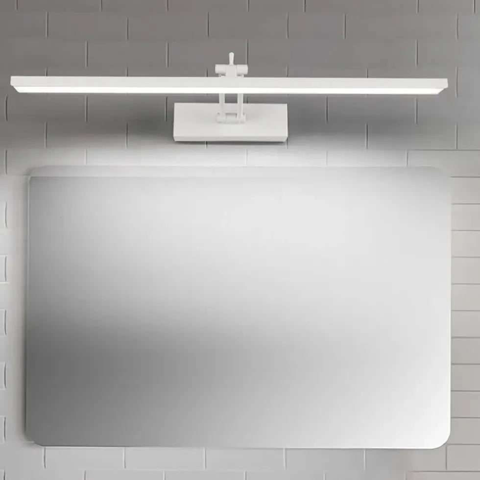 Black Mirror Light For Bathroom Rectangular Edge Metal & Pc Led Ip44 Warm White