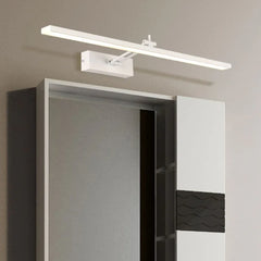 Black Mirror Light For Bathroom Rectangular Edge Metal & Pc Led Ip44 Warm White