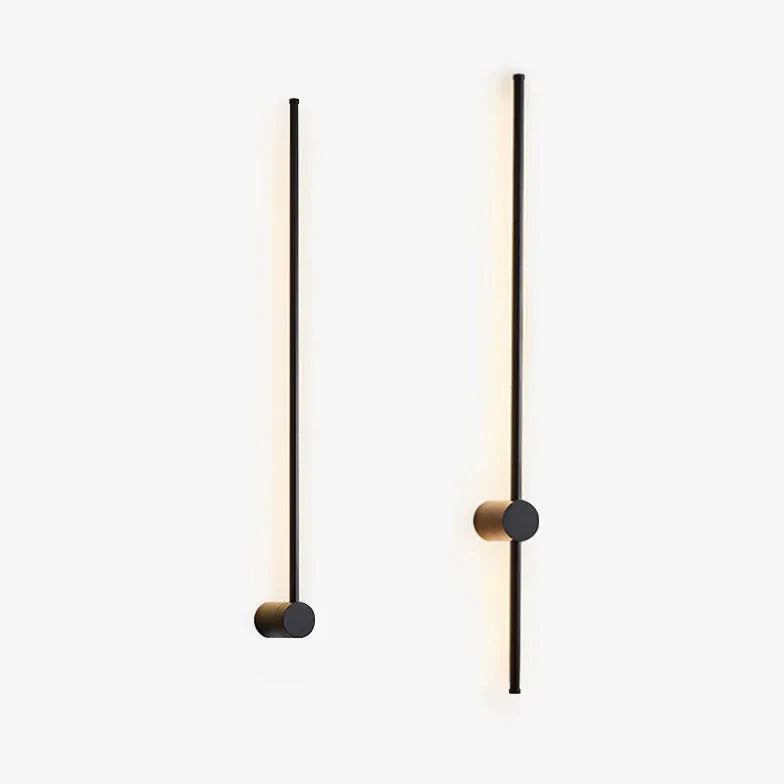 Black Outdoor Wall Light Linear Edge Metal & Pc