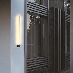 Black Outdoor Wall Light Linear Edge Metal & Pc