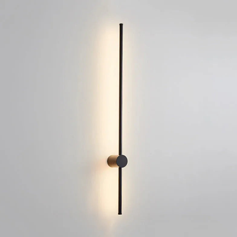 Black Outdoor Wall Light Linear Edge Metal & Pc