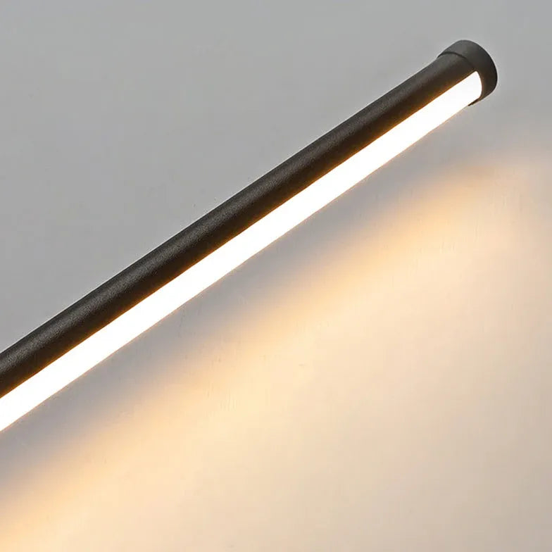 Black Outdoor Wall Light Linear Edge Metal & Pc